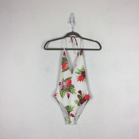 Privacy Please Elouise Floral Swimsuit XS Low Back One Piece Tropical Modest - Picture 3 of 14